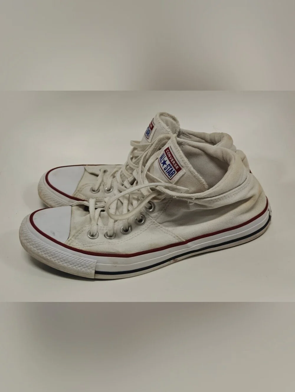 Converse CTAS Madison Mid White Canvas Sneakers Women’s Size 10 Lace Up Casual S
